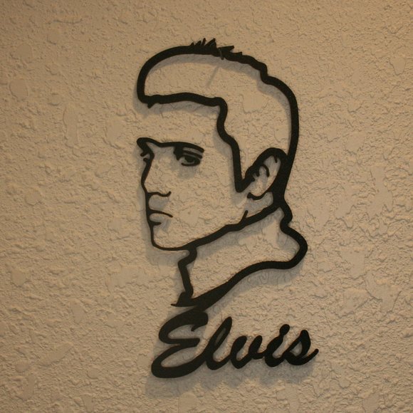 ELVIS Face 2D Wall Decor 8" 3D Printed Wall Art Minimalist Line Gift Fan Art - Picture 7 of 7